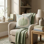 Sage Pumpkin Floral Throw Pillow - Hillcroft Home