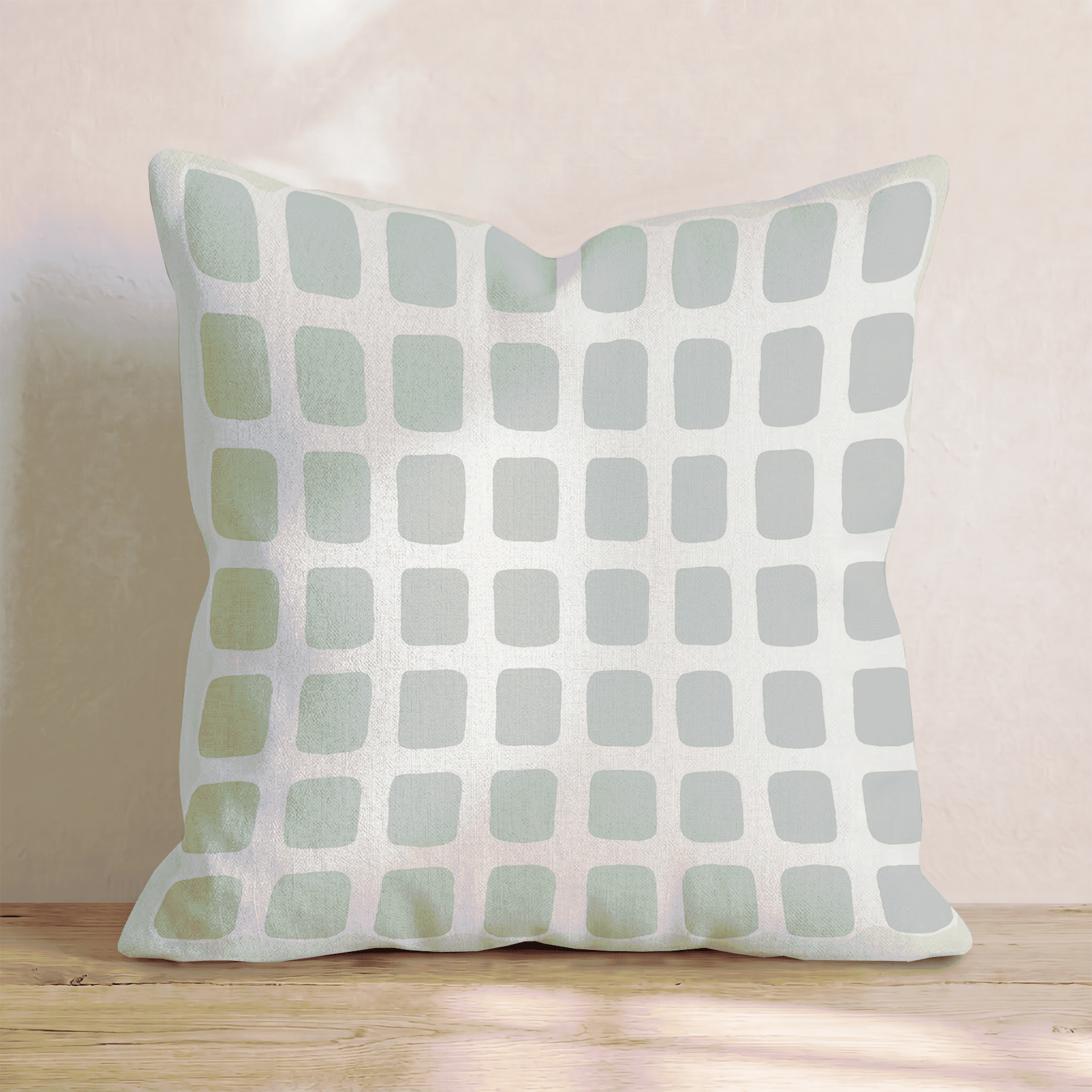 Sage Square Grid Throw Pillow - Hillcroft Home