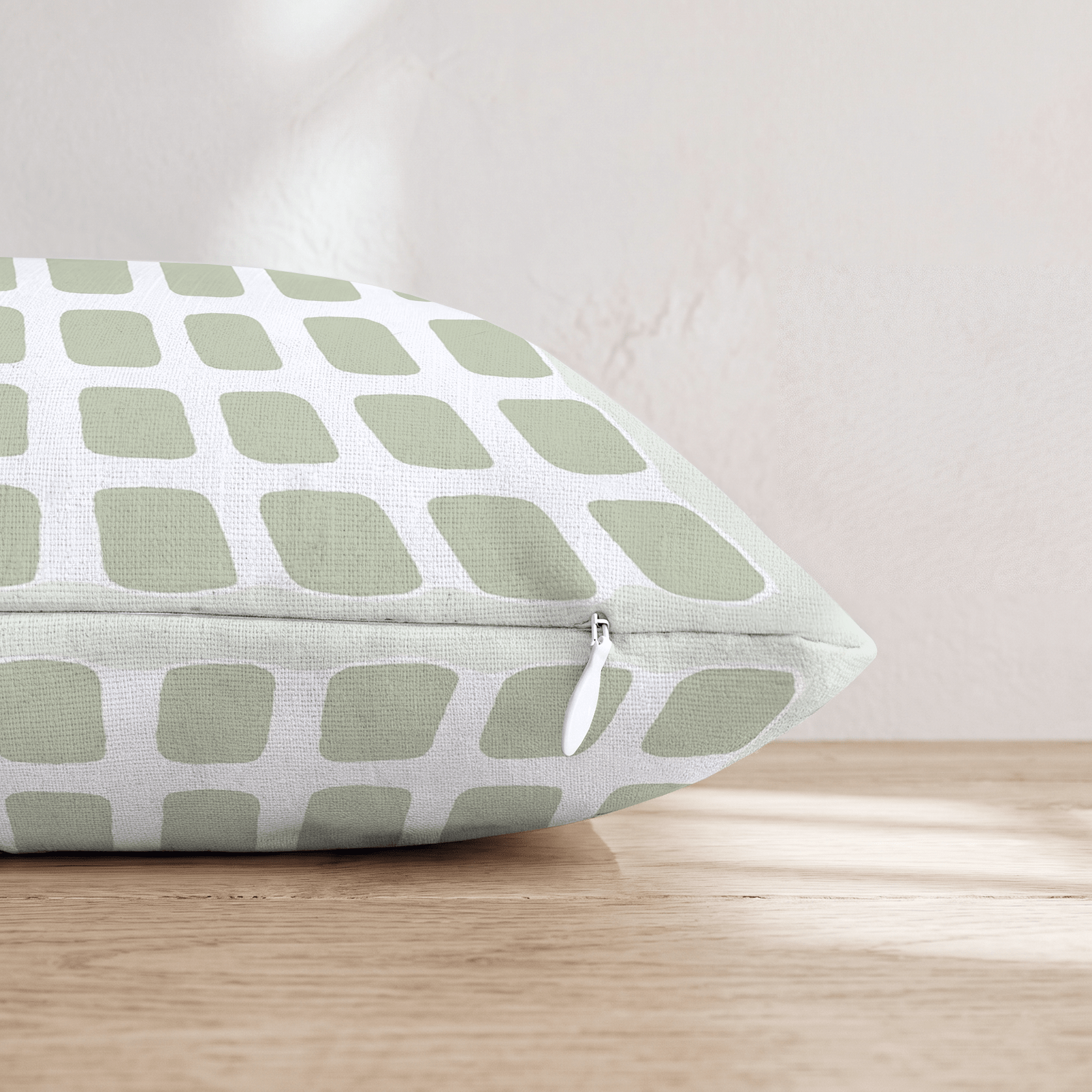 Sage Square Grid Throw Pillow - Hillcroft Home