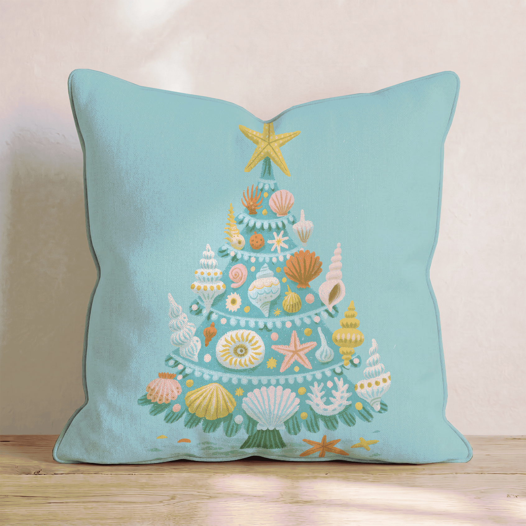 Sage Starfish Tree Throw Pillow - Hillcroft Home