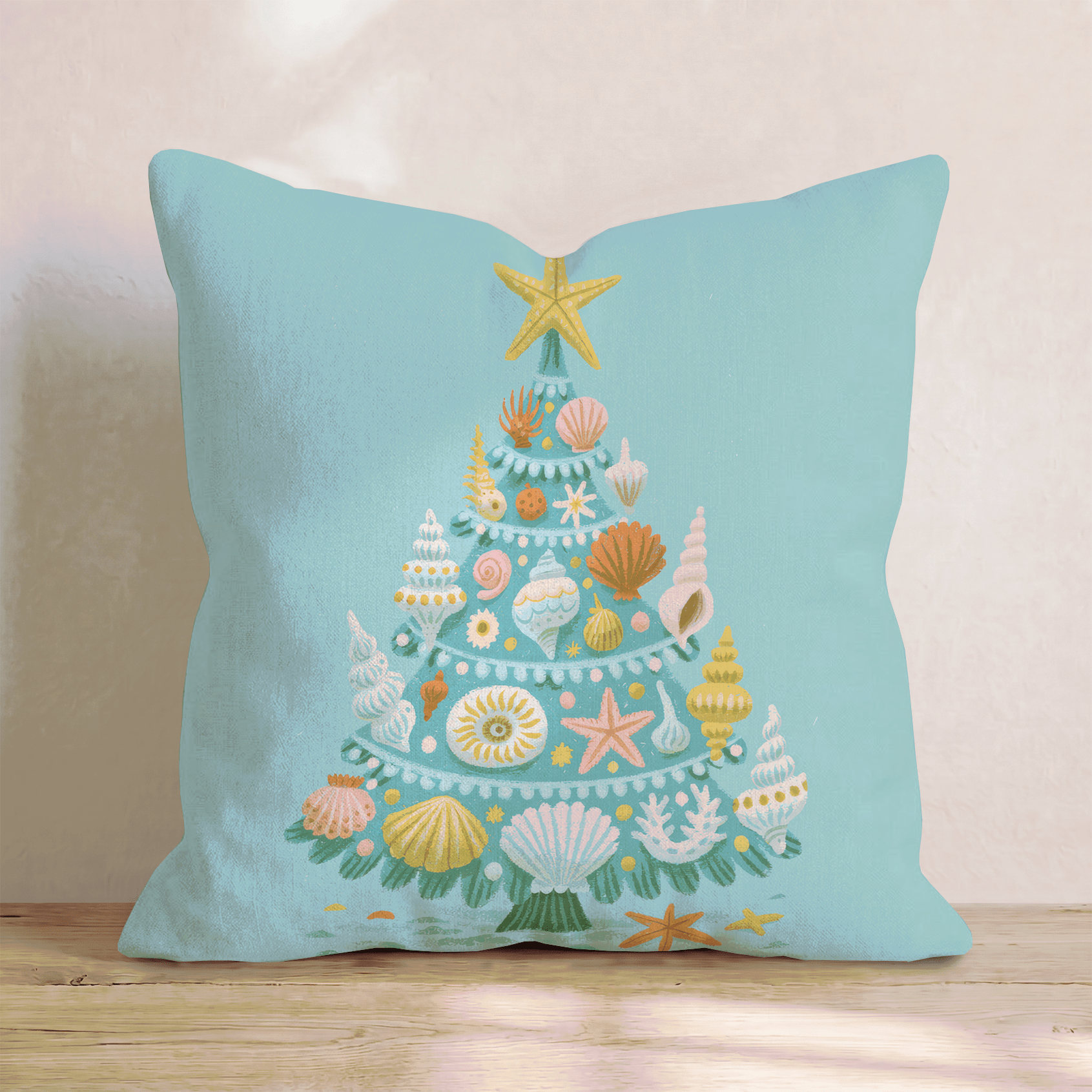 Sage Starfish Tree Throw Pillow - Hillcroft Home