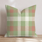Sage & Terracotta Check Throw Pillow - Hillcroft Home