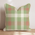 Sage & Terracotta Check Throw Pillow - Hillcroft Home