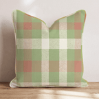 Sage & Terracotta Check Throw Pillow - Hillcroft Home