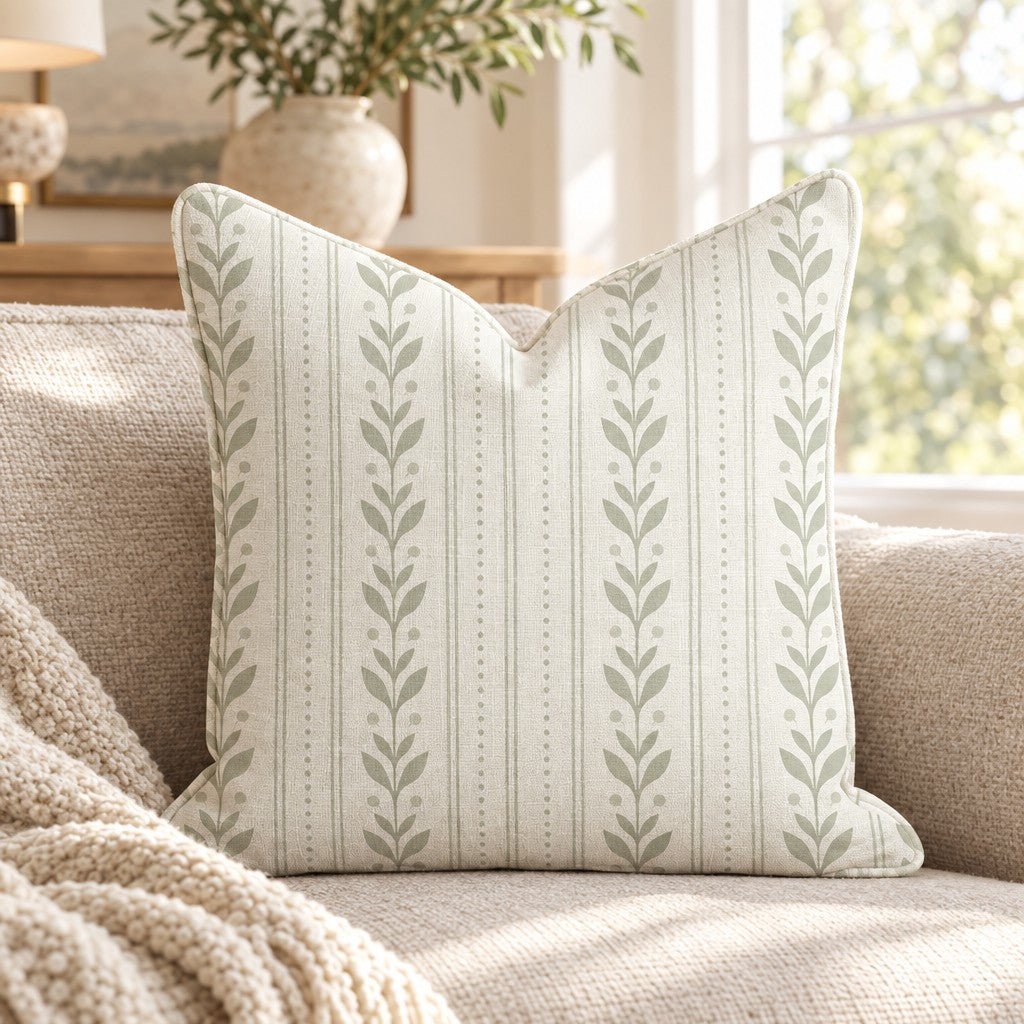 Sage Trellis Throw Pillow throw pillow - Hillcroft Home