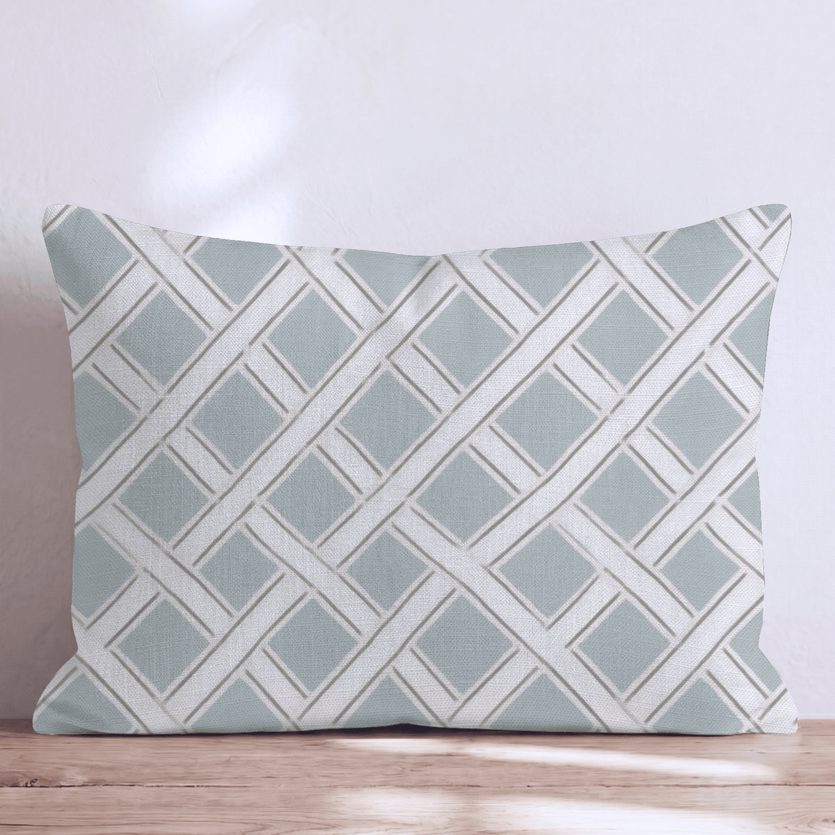 Sage Trellis Weave Throw Pillow throw pillow - Hillcroft Home