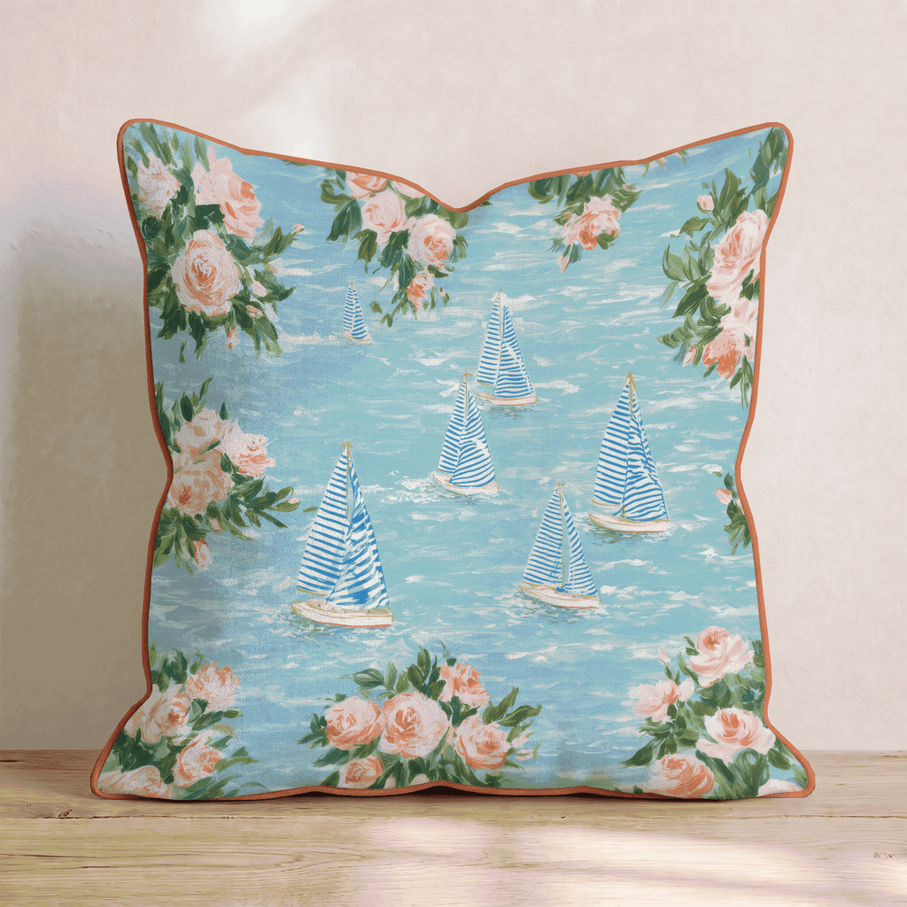 Sail on the Coast Throw Pillow - Hillcroft Home