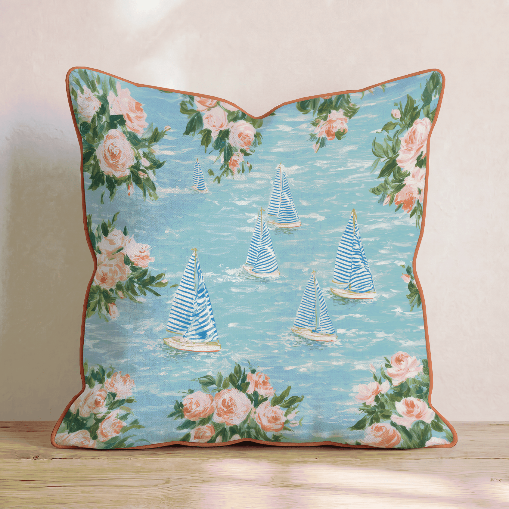 Sail on the Coast Throw Pillow - Hillcroft Home