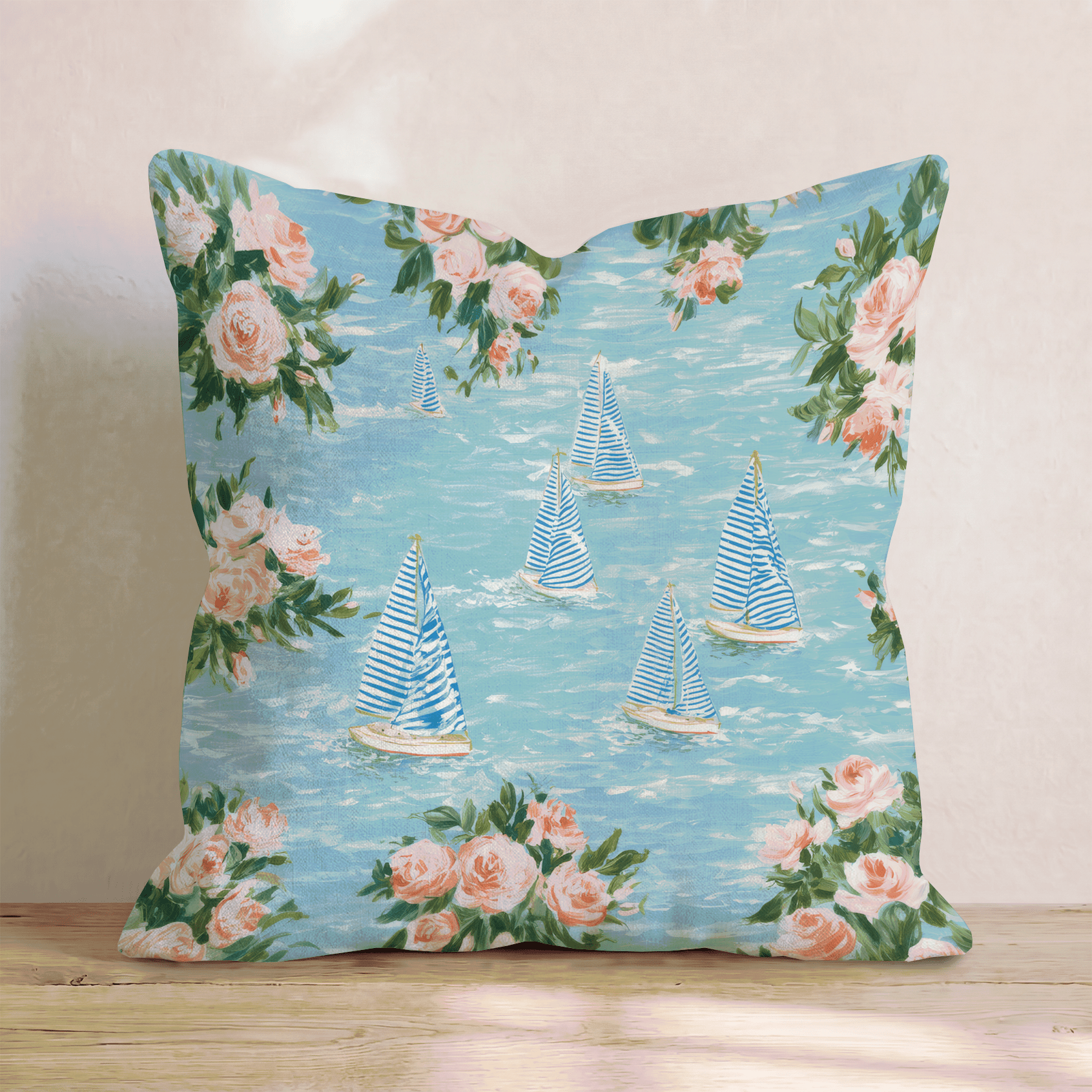 Sail on the Coast Throw Pillow - Hillcroft Home
