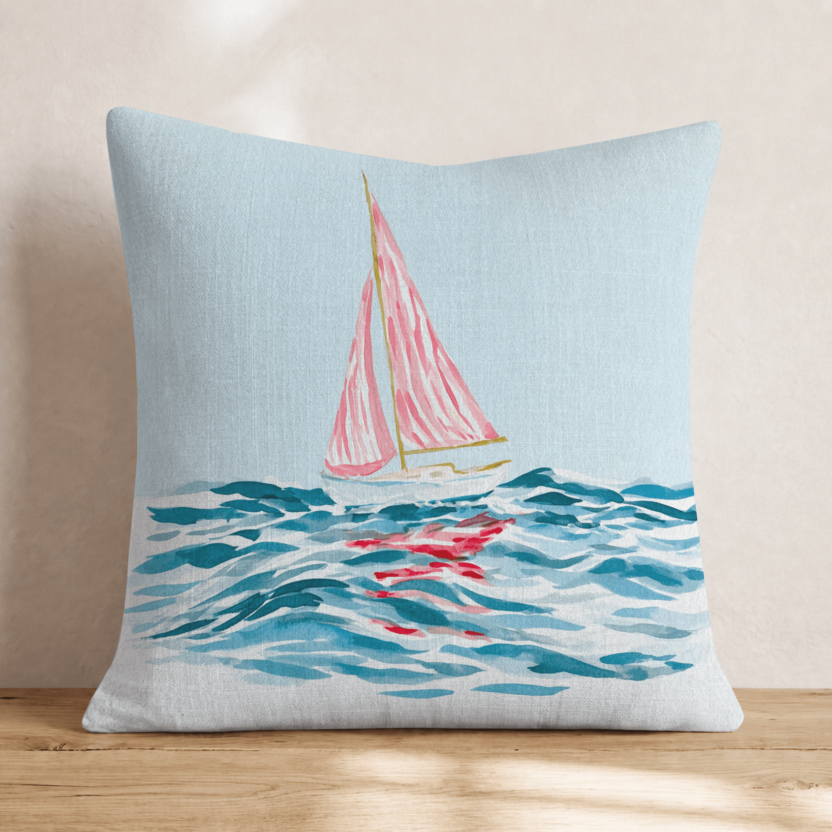 Sailboat Golden Hour Throw Pillow - Hillcroft Home
