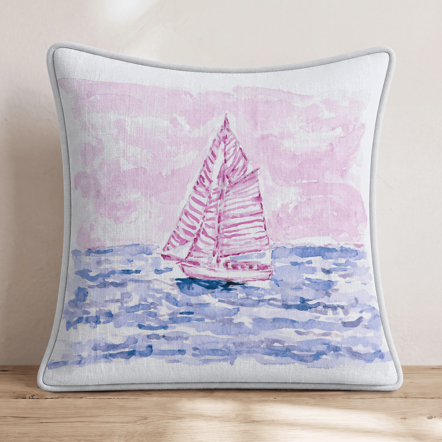 Sailboat Open Water Throw Pillow - Hillcroft Home
