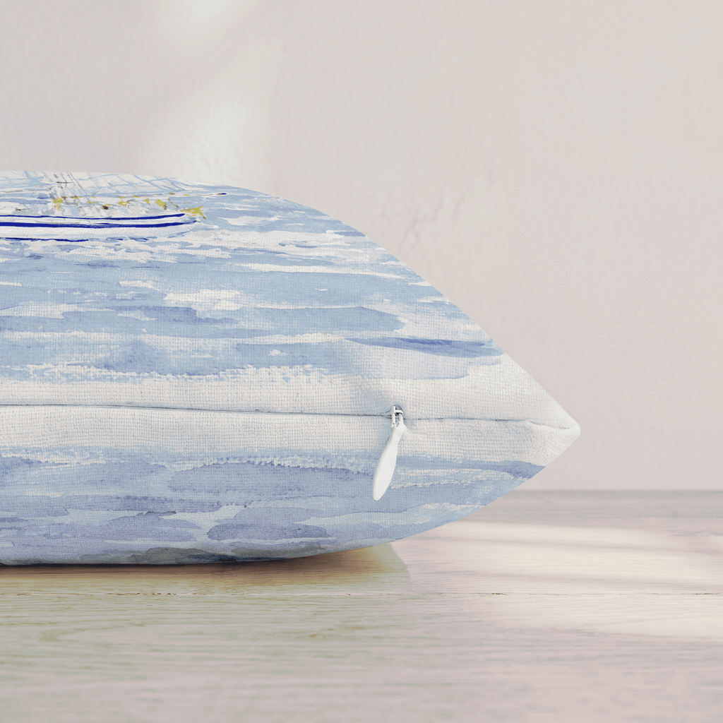 Sailboat Summer Sail Throw Pillow throw pillow - Hillcroft Home