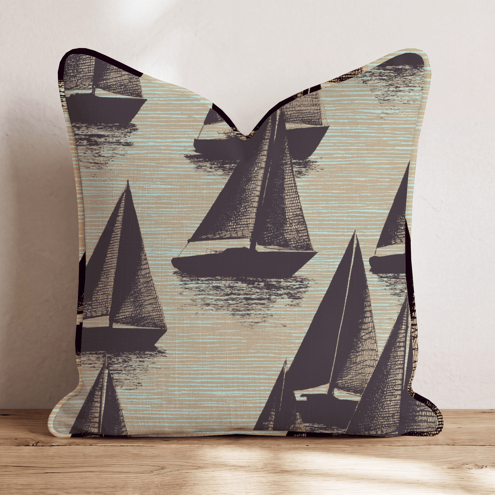 Sailing At Midnight Throw Pillow - Hillcroft Home