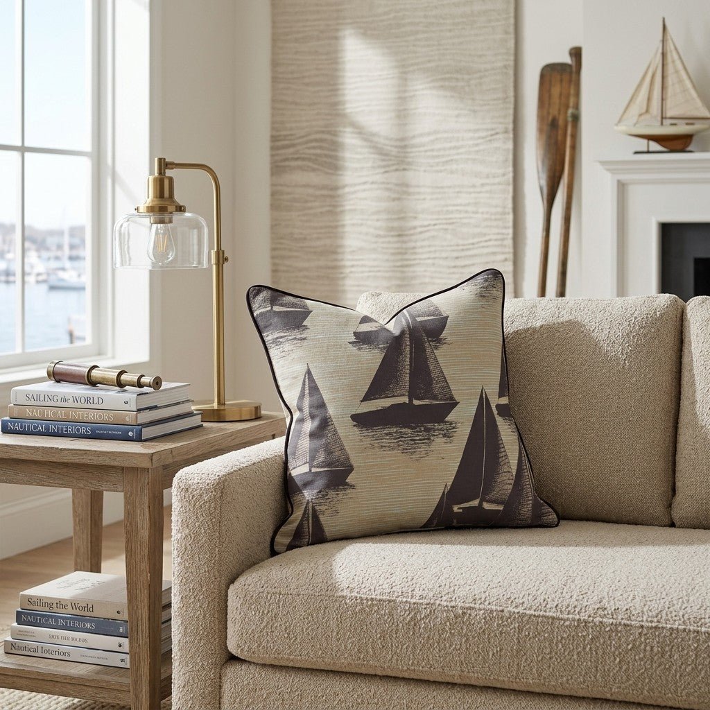 Sailing At Midnight Throw Pillow - Hillcroft Home