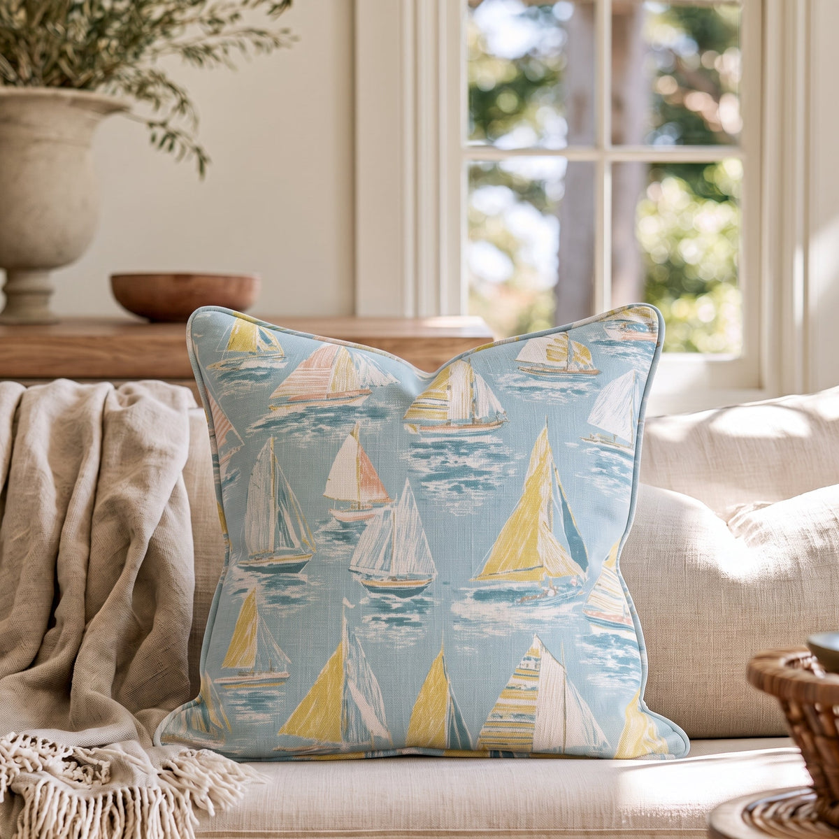 Sailing Away Throw Pillow throw pillow - Hillcroft Home