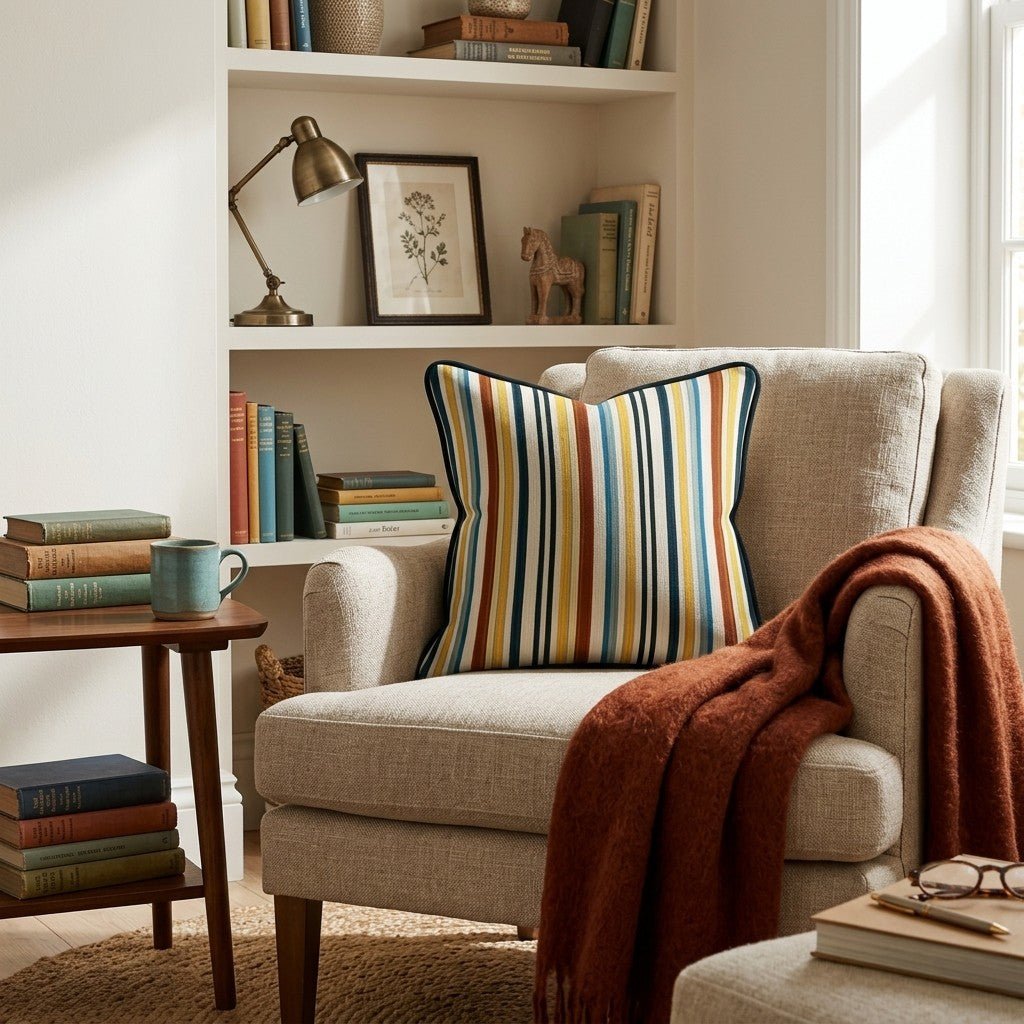 Sailing Stripes Throw Pillow - Hillcroft Home