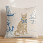 Sailor Bengal Throw Pillow - Hillcroft Home