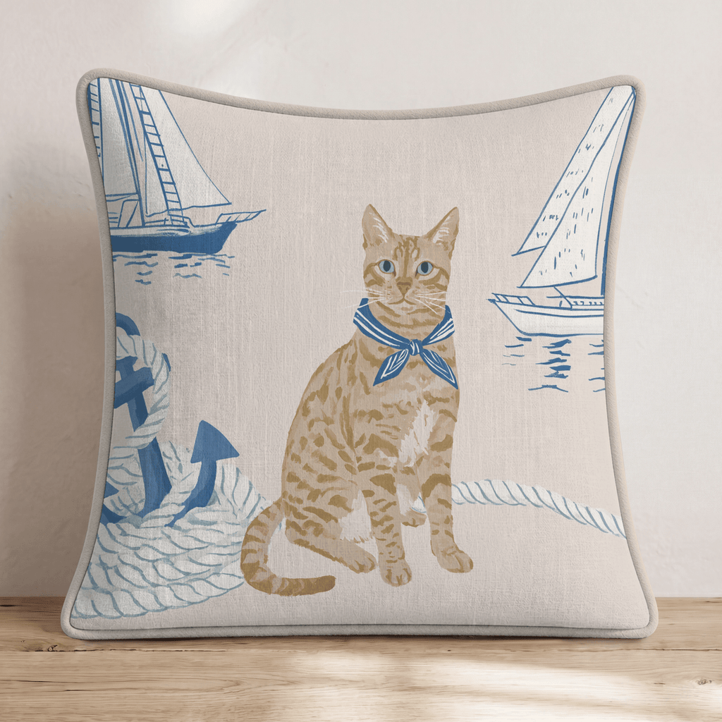 Sailor Bengal Throw Pillow - Hillcroft Home
