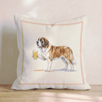 Saint Bernard Lager Throw Pillow - Hillcroft Home