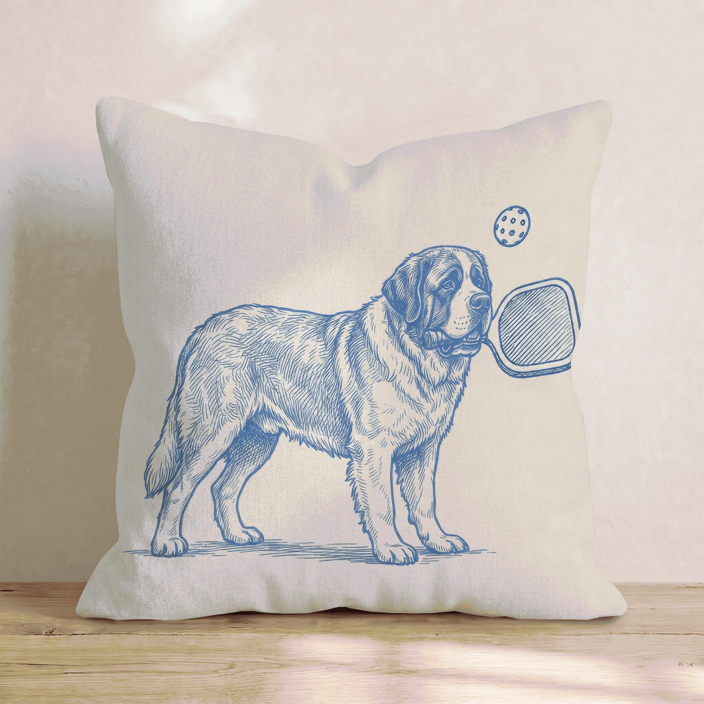 Saint Bernard Pickleball Throw Pillow - Hillcroft Home