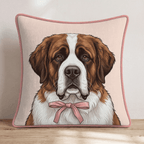 Saint Bernard Portrait Throw Pillow - Hillcroft Home