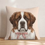 Saint Bernard Portrait Throw Pillow - Hillcroft Home