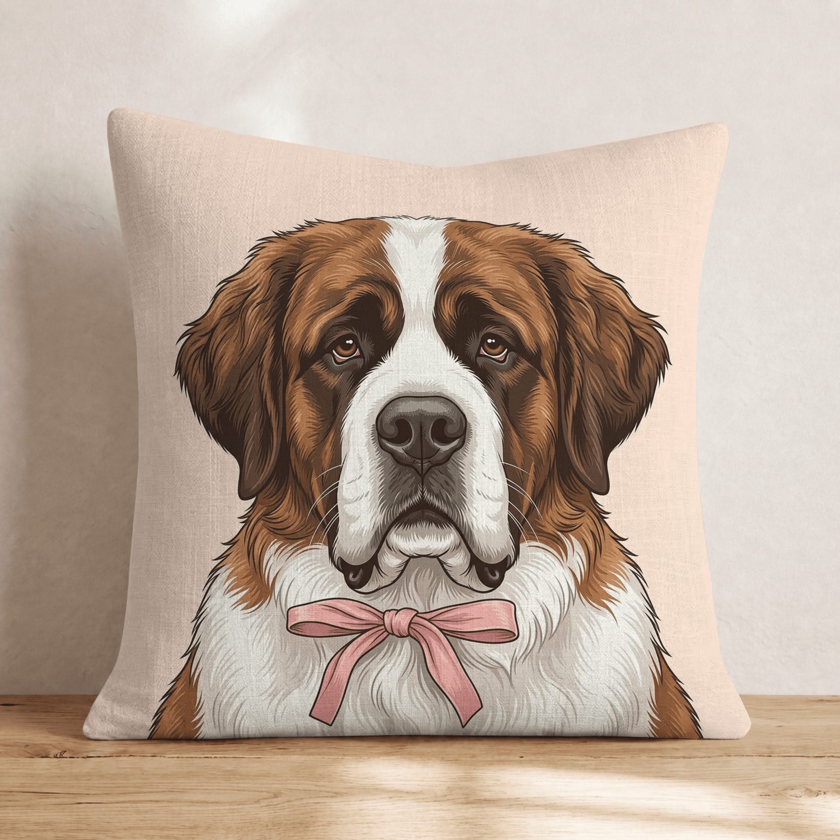 Saint Bernard Portrait Throw Pillow - Hillcroft Home