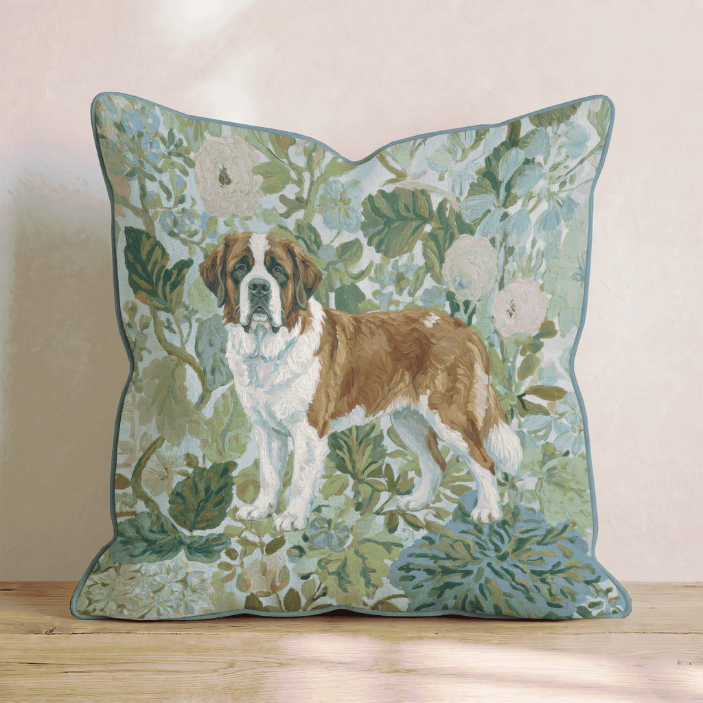Saint Bernard Power Throw Pillow - Hillcroft Home