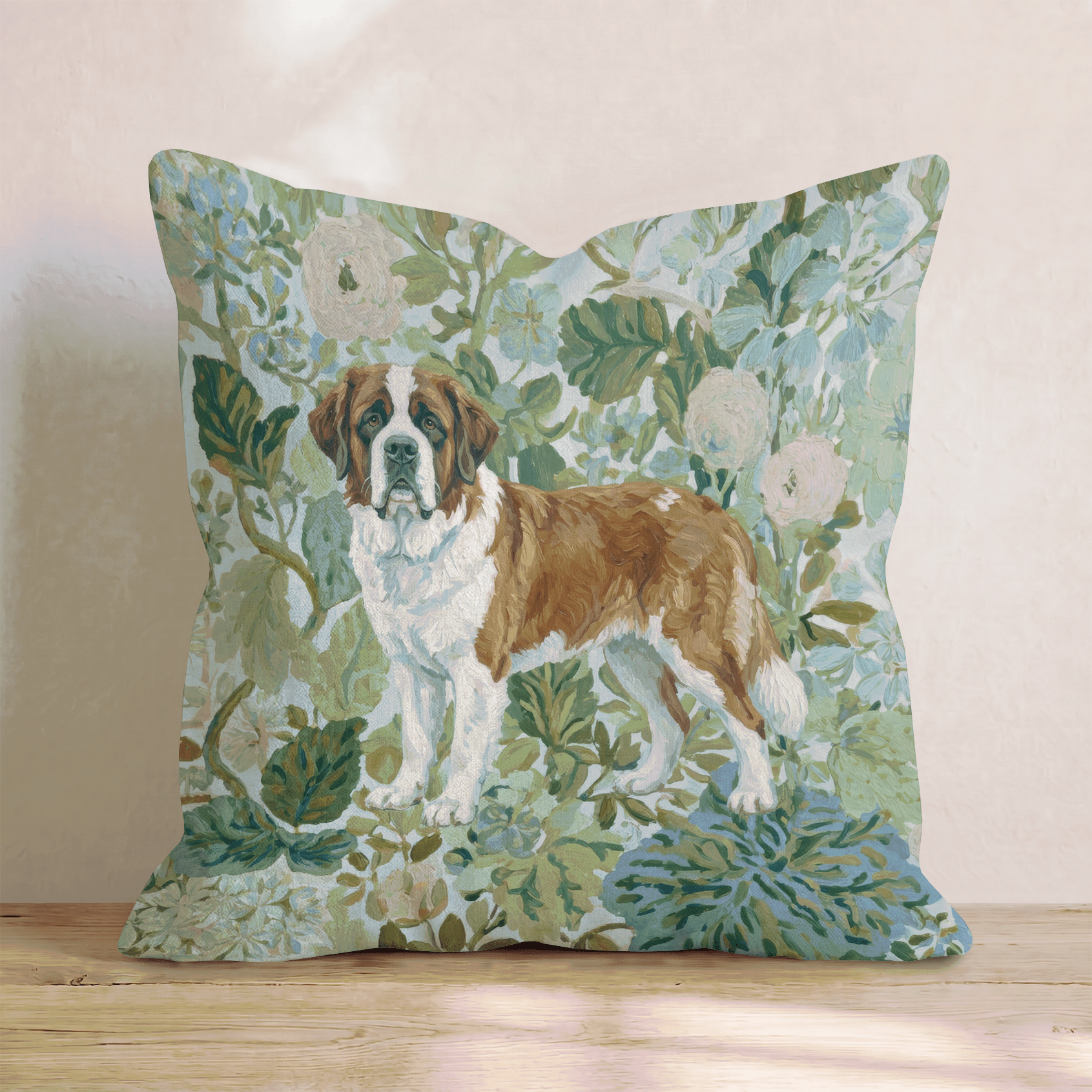 Saint Bernard Power Throw Pillow - Hillcroft Home