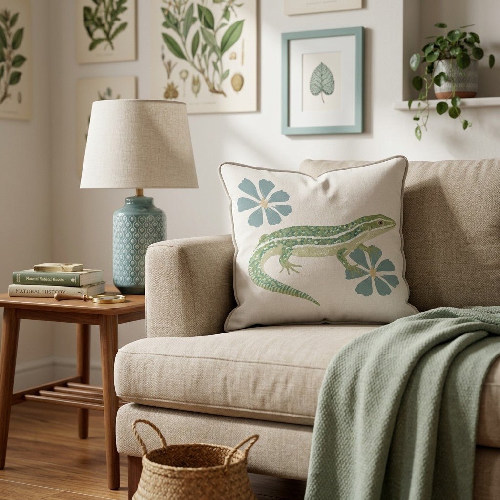 Salamander Garden Throw Pillow - Hillcroft Home