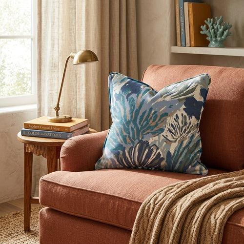 Saltwater Rose Throw Pillow - Hillcroft Home