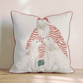 Santa And His Two Pups Throw Pillow - Hillcroft Home