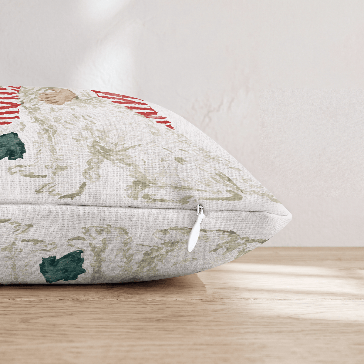 Santa And His Two Pups Throw Pillow - Hillcroft Home