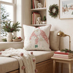 Santa And His Two Pups Throw Pillow throw pillow - Hillcroft Home