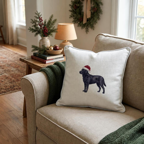 Santa Black Labrador Retriever Throw Pillow throw pillow - Hillcroft Home