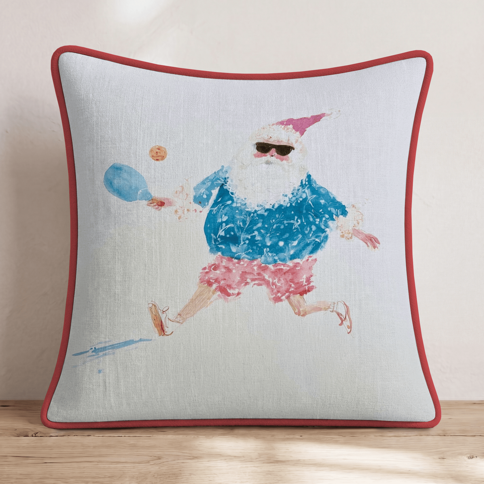 Santa Christmas Pickleball Throw Pillow - Hillcroft Home