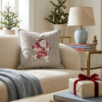Santa Football Stripes Throw Pillow - Hillcroft Home