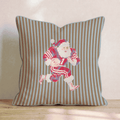 Santa Football Stripes Throw Pillow - Hillcroft Home