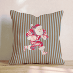Santa Football Stripes Throw Pillow - Hillcroft Home