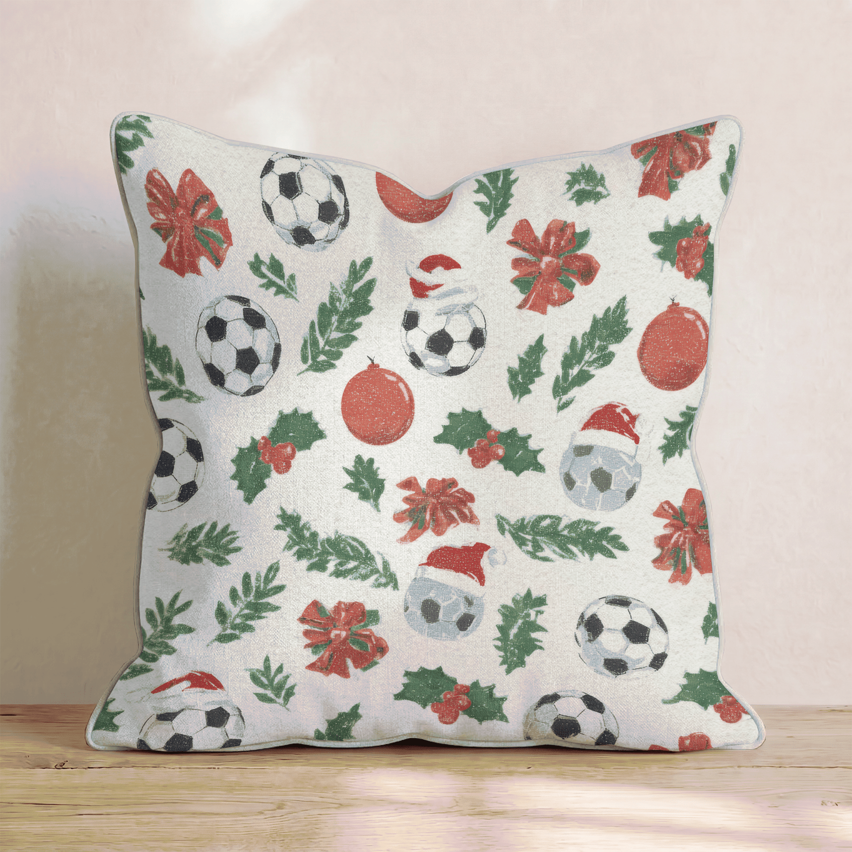 Santa Hat Soccer Throw Pillow - Hillcroft Home