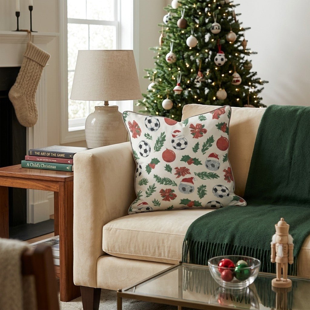 Santa Hat Soccer Throw Pillow - Hillcroft Home