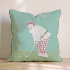 Santa On The Green Throw Pillow - Hillcroft Home