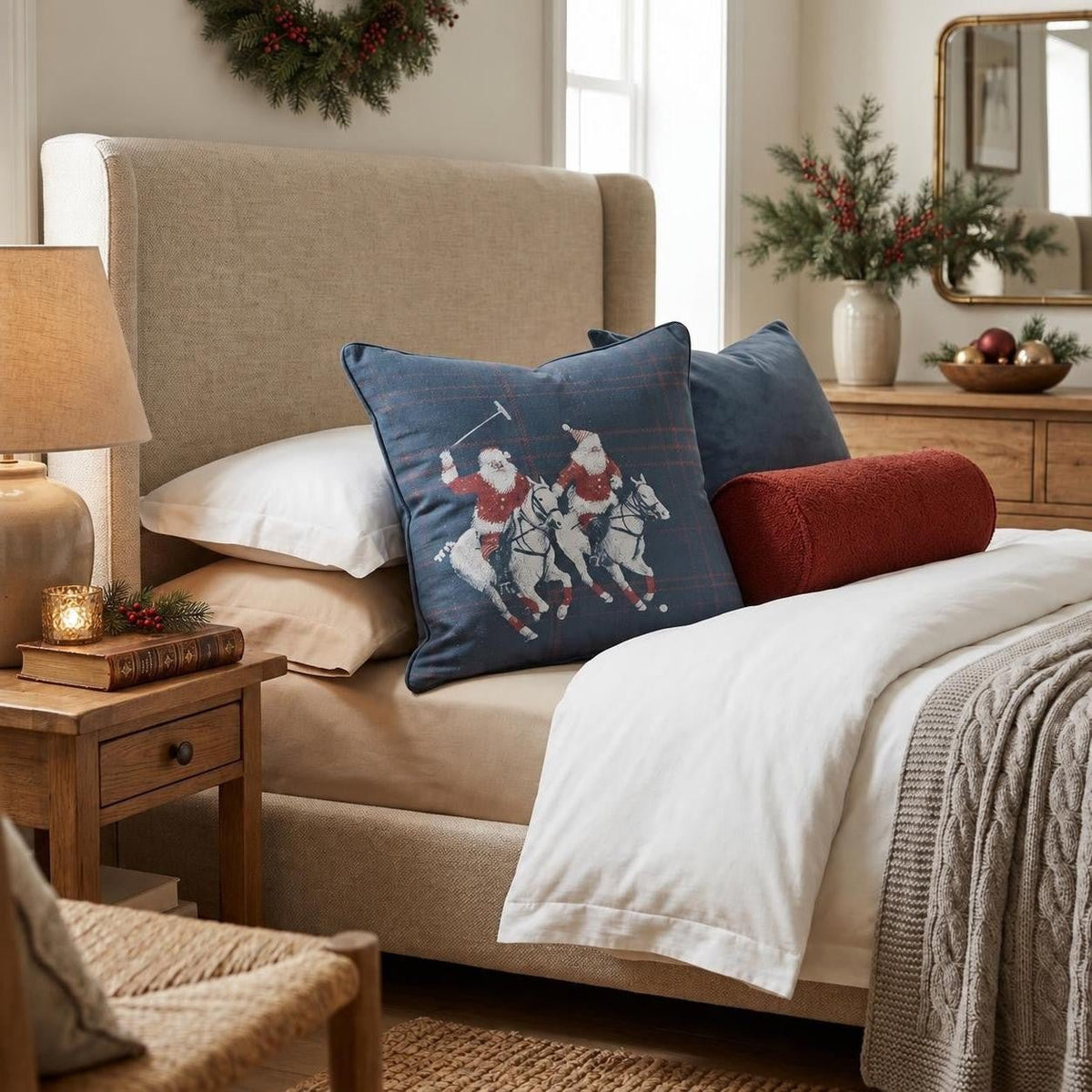 Santa Polo Throw Pillow throw pillow - Hillcroft Home