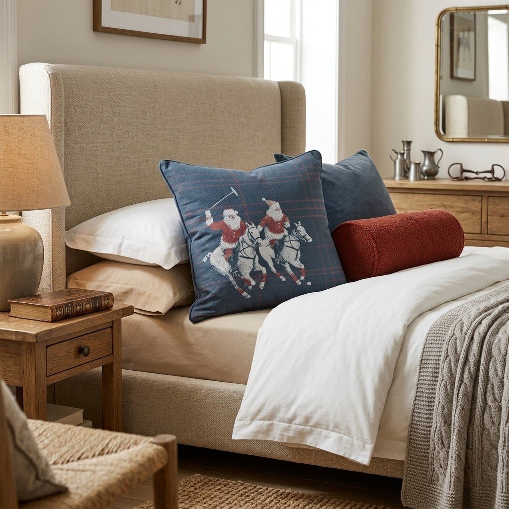 Santa Polo Throw Pillow - Hillcroft Home