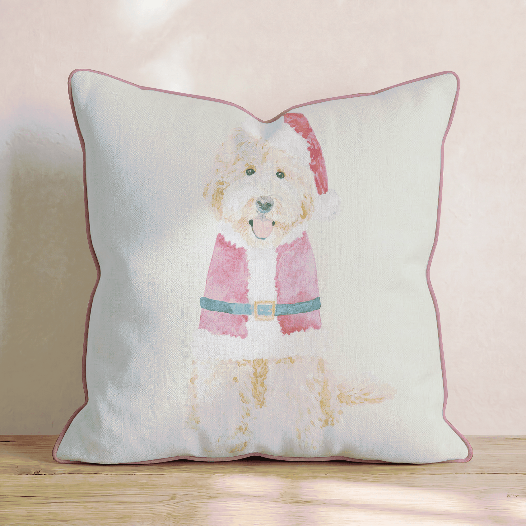 Santa Pup Throw Pillow - Hillcroft Home