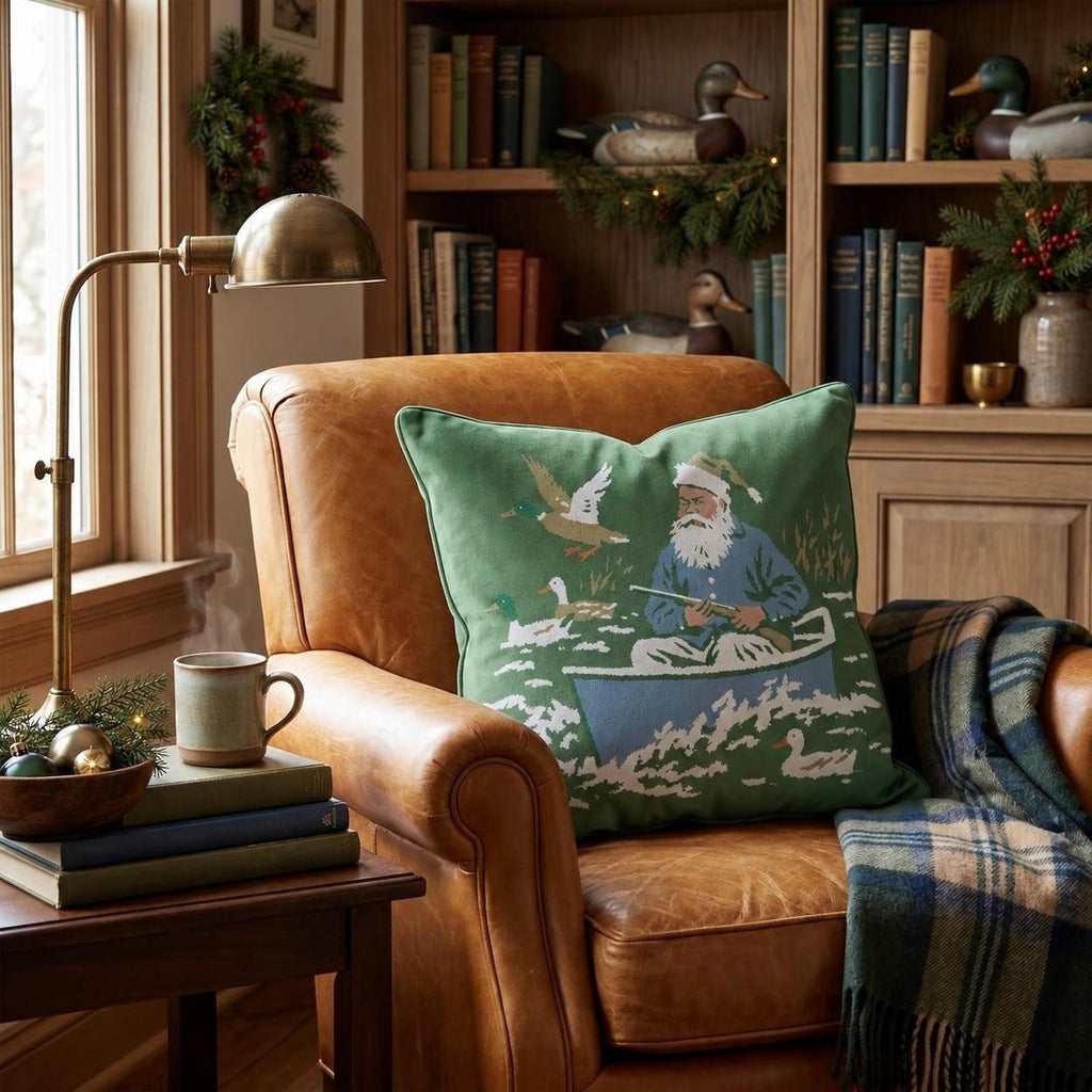 Santa_s Duck Hunt Throw Pillow throw pillow - Hillcroft Home