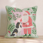 Santa_s Gentle Cavalier King Charles Spaniel Throw Pillow - Hillcroft Home