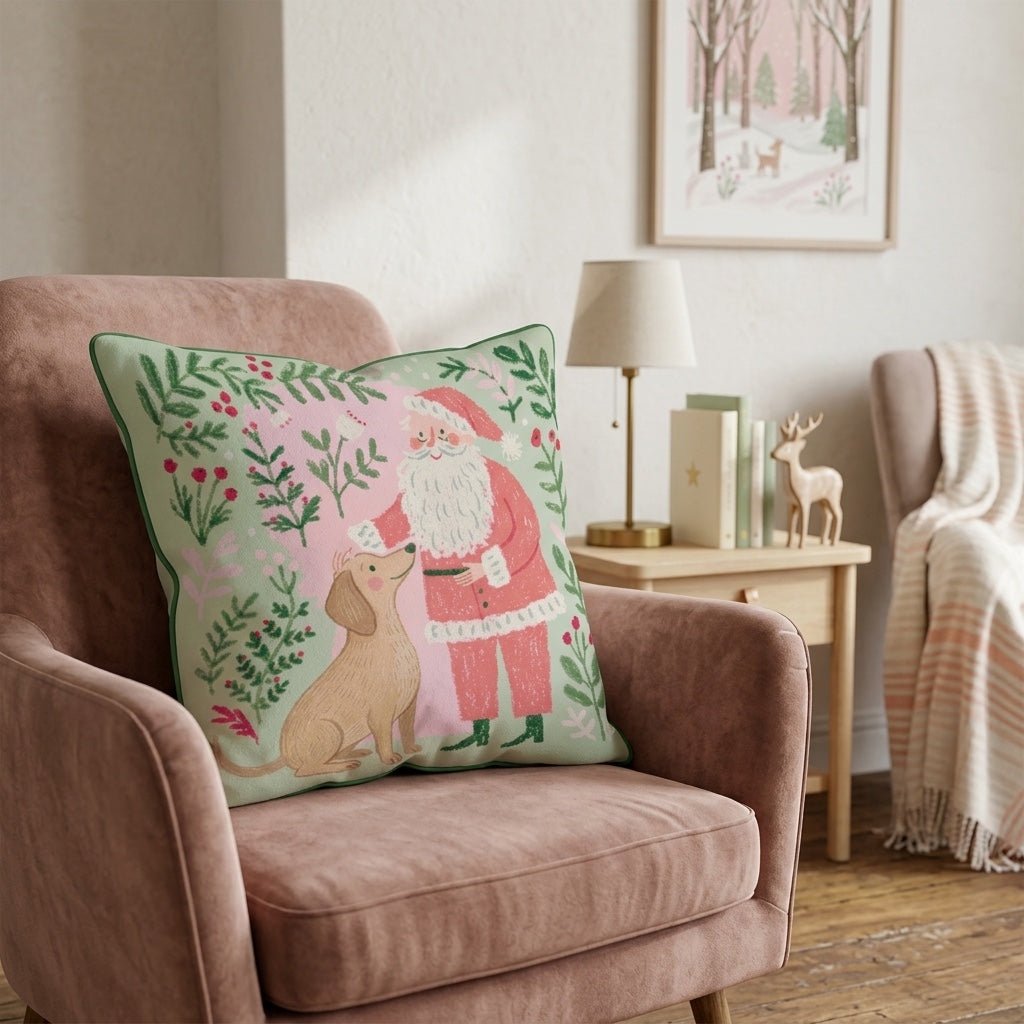 Santa_s Gentle Dachshund Throw Pillow - Hillcroft Home