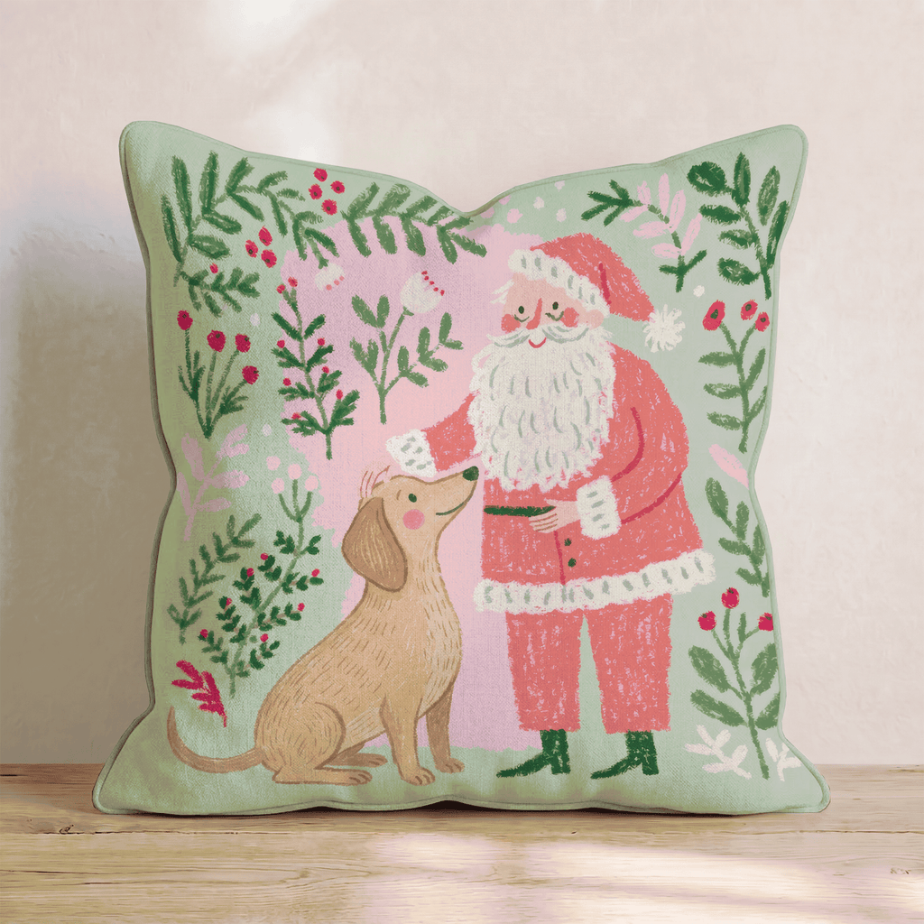 Santa_s Gentle Dachshund Throw Pillow - Hillcroft Home