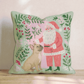 Santa_s Gentle French Bulldog Throw Pillow - Hillcroft Home